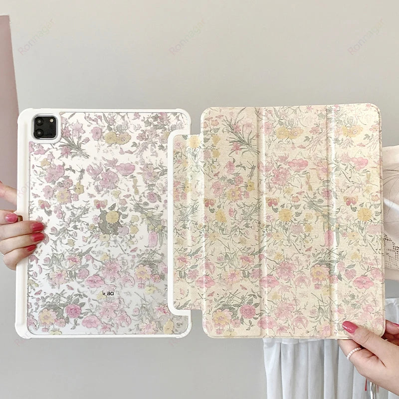 Floral Protective iPad Case for A16 Air and Pro Models