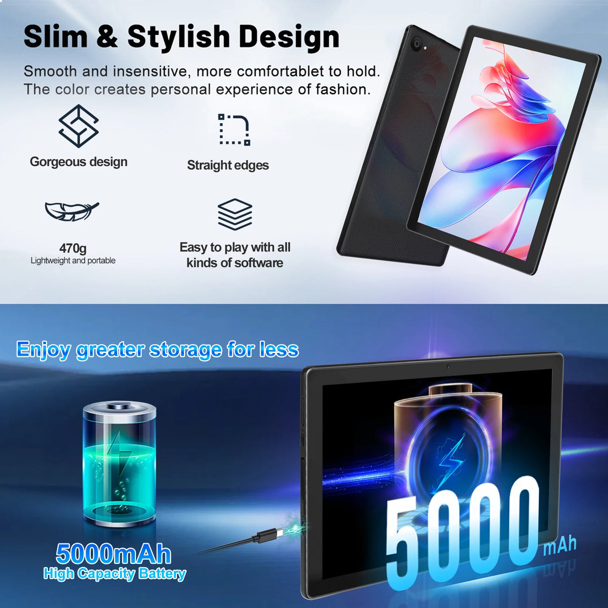 BUFO Android Tablet With Octa Core Performance And Dual Cameras