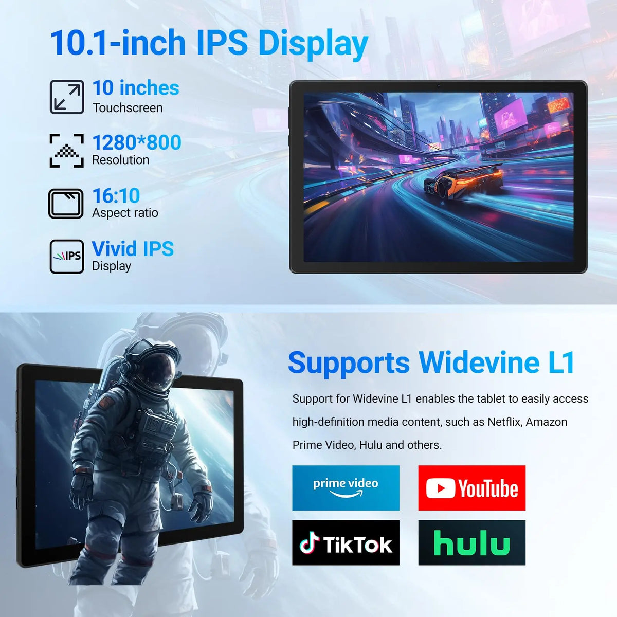 2026 New Model Tablet - 10-inch Android 16, 20GB + 64GB/1TB expandable storage, Face ID | OTG, IPS | 1280*800 | WiFi 6 | BT 5.3 | Tab PC, dual cameras 5MP + 8MP, 6000mAh, supports Widevine L1 (black)