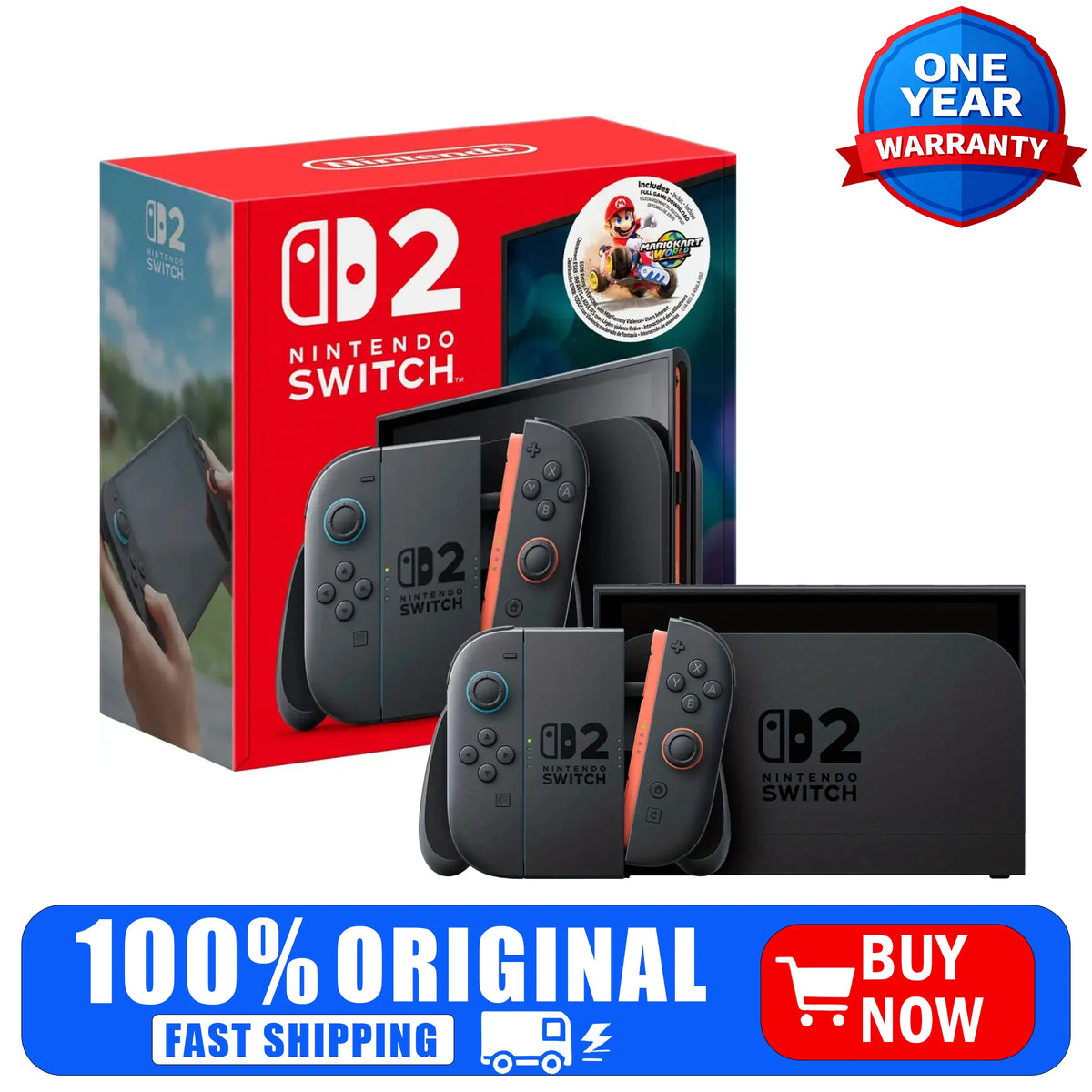 Nintendo Switch 2 Mario Kart World Bundle Console With Charger