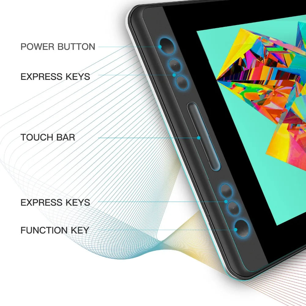 HUION Kamvas Pro 13 GT-133 Pen Display Digital Graphic Tablet Monitor Battery-Free 8192 levels Pen Drawing Monitor Tilt Function