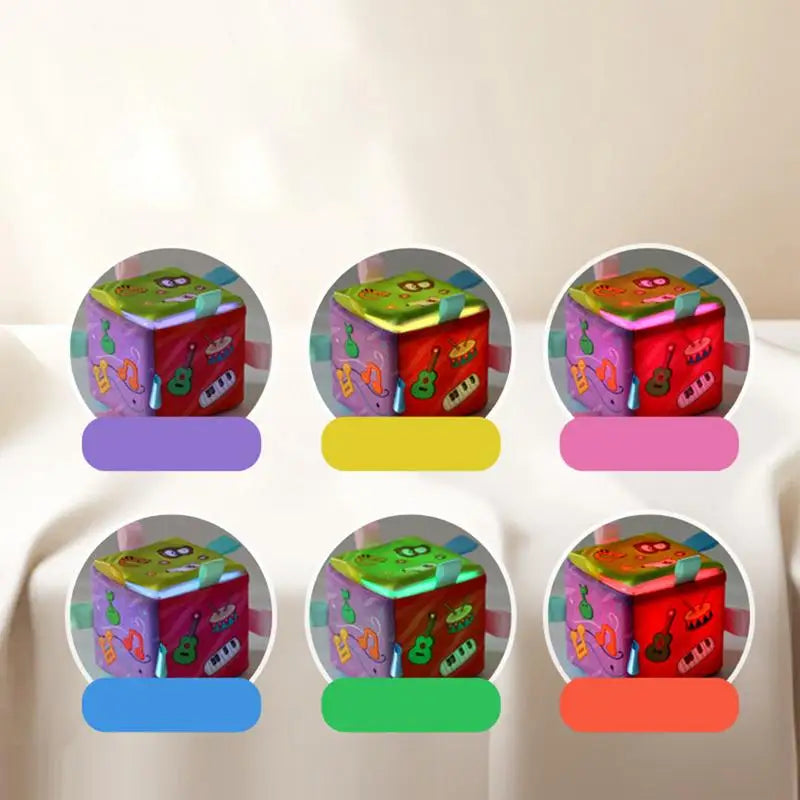 Illuminated Cube Electronic Music Toy For Toddlers With Lights