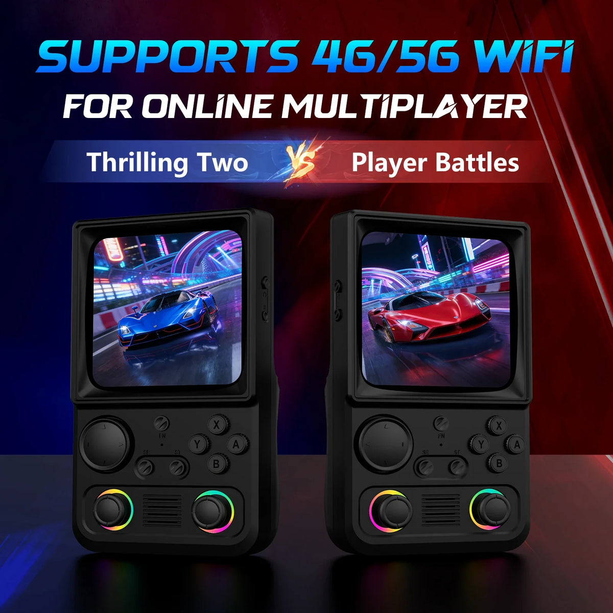AiSLPC R40 Handheld Game Console EmuEMEC System Supports WiFi 4.0-Inch IPS Screen Portable Video Player Plug and play kids gift