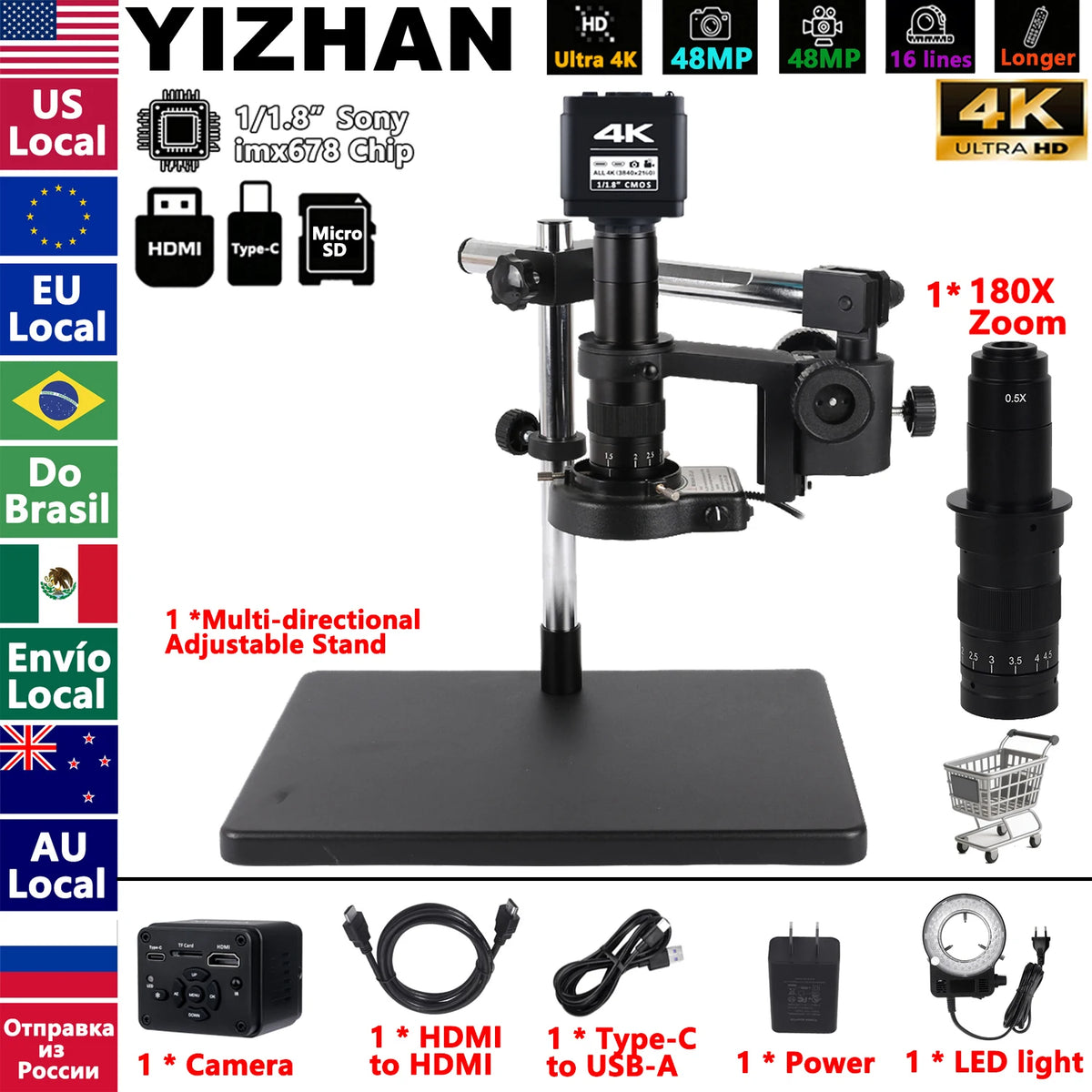 Nice Power 4K UHD Industrial Digital Microscope Camera for Soldering