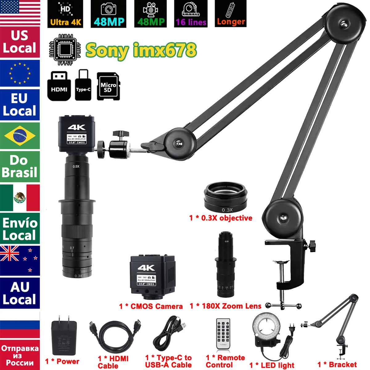 Nice Power 4K UHD Industrial Digital Microscope Camera for Soldering