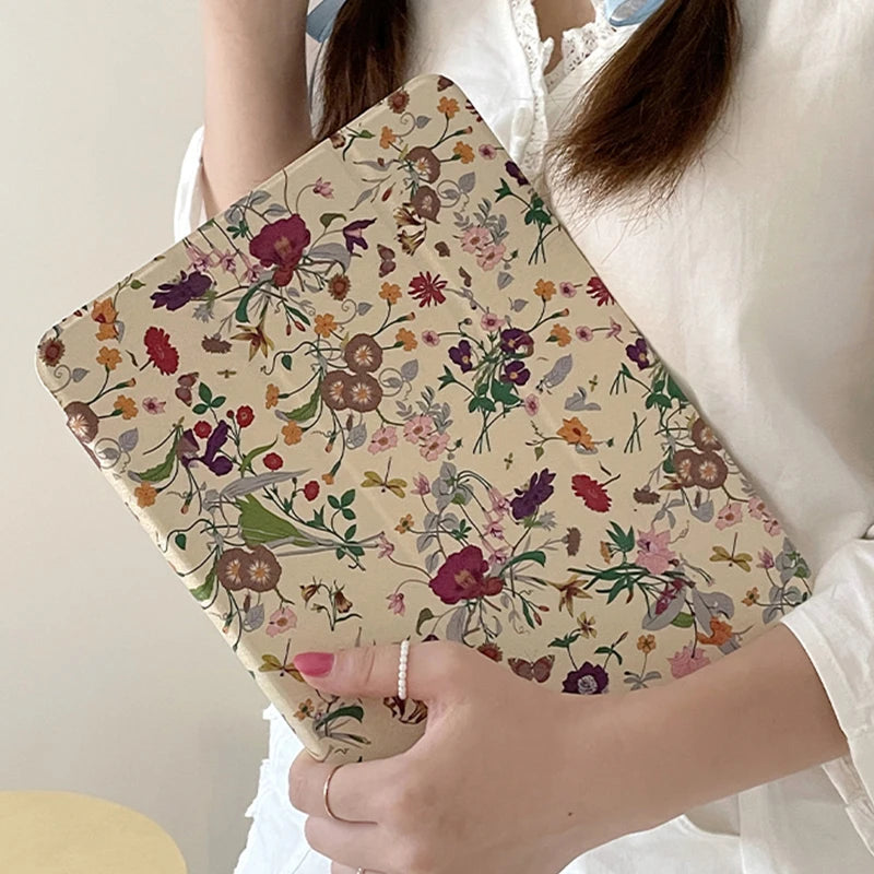 Floral Protective iPad Case for A16 Air and Pro Models
