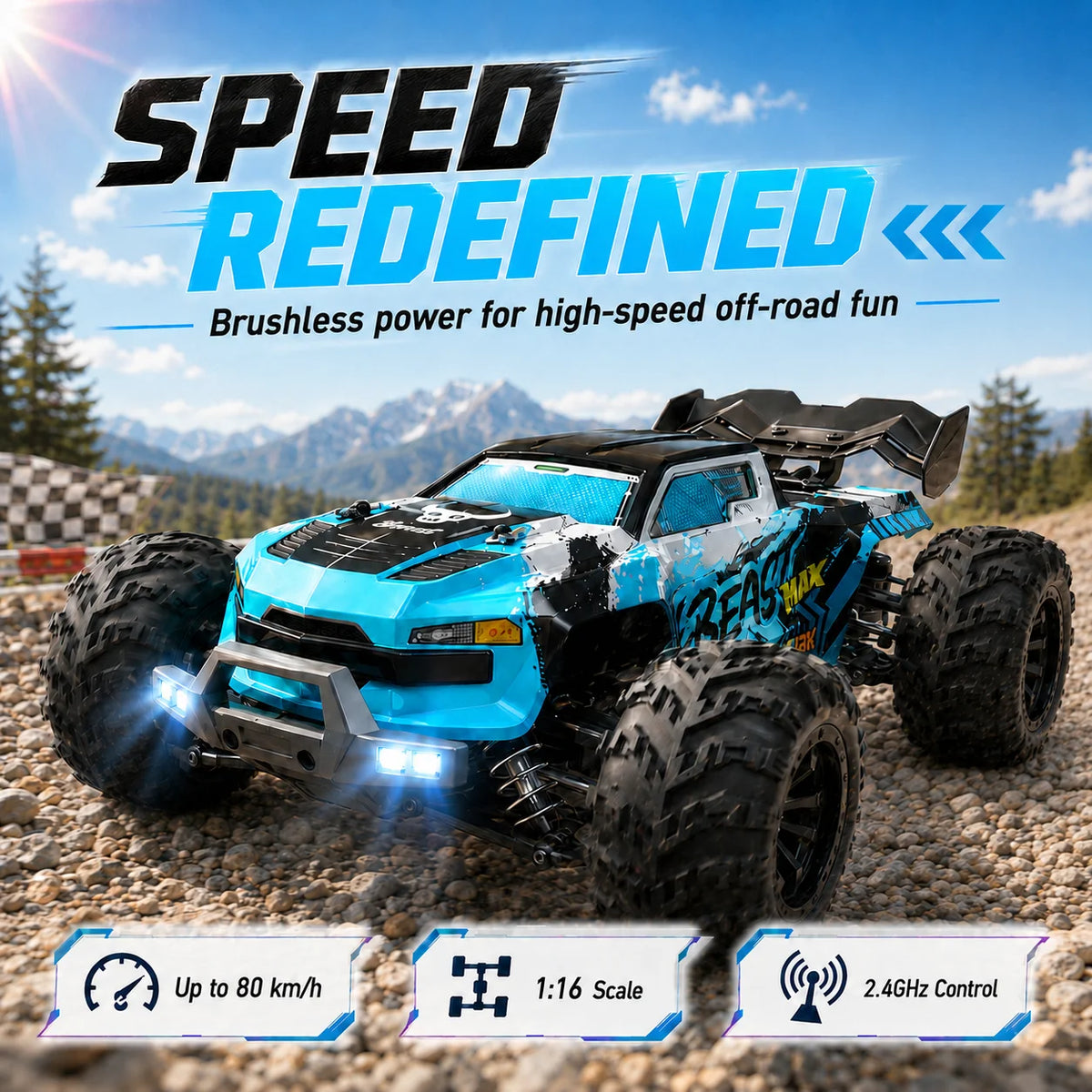 Znlyrion Rc Buggy 4wd Offroad Remote Control Racing Truck
