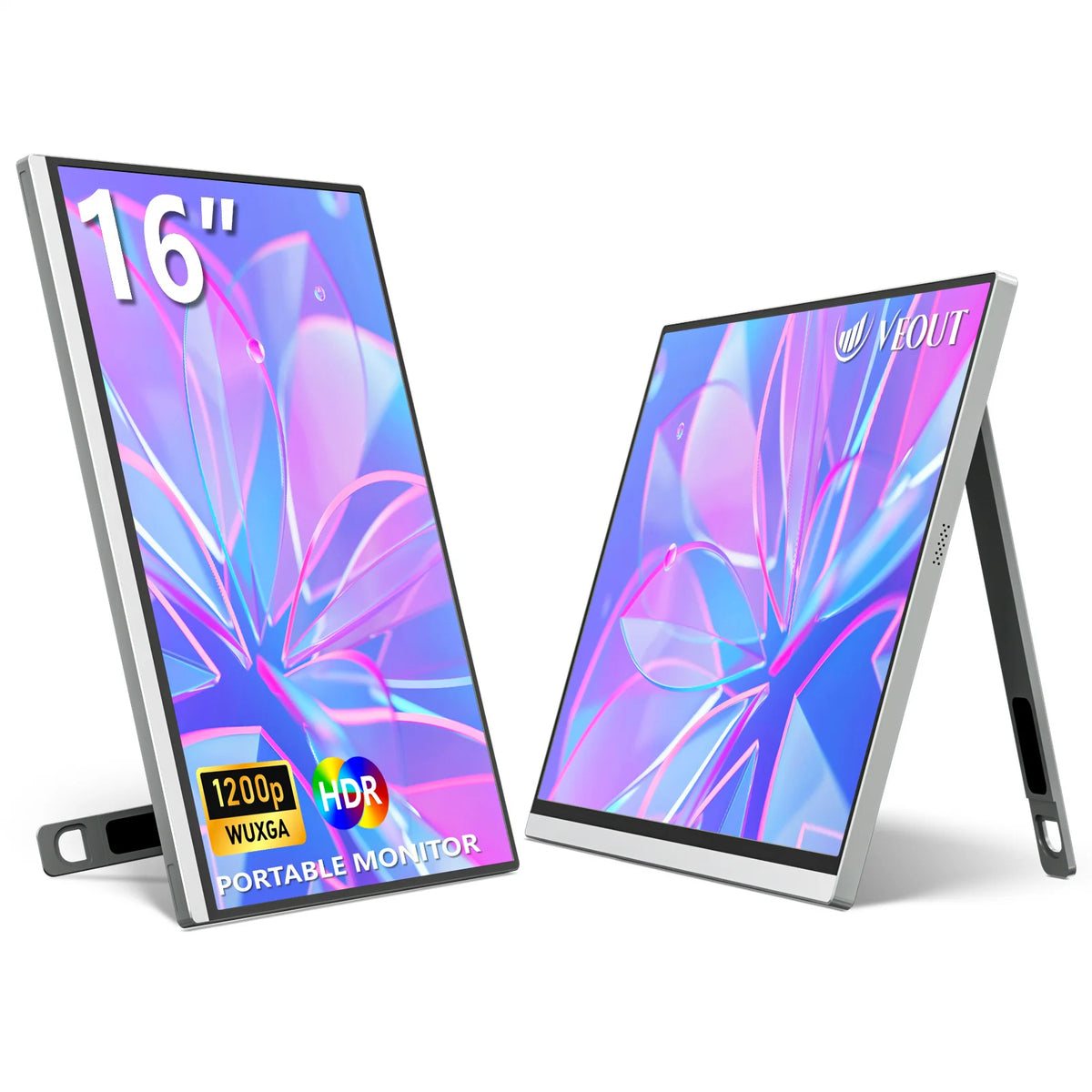 VEOUT Gift 16 60HZ inch Gaming Portable Monitor for Laptop,16:10 1200P Display LCD FHD External Second Computer Screen for Phone