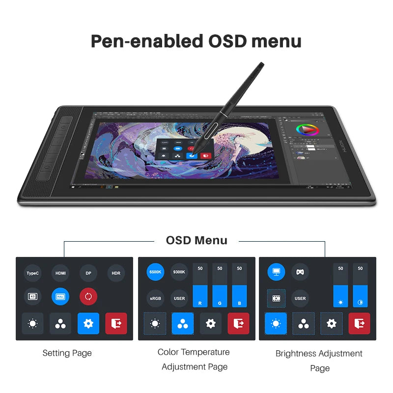 HUION Kamvas Pro 2.5K QHD Full Laminated Drawing Tablet