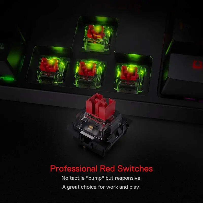 Redragon K582 Surara Rgb Linear Mechanical Gaming Keyboard 104 Keys