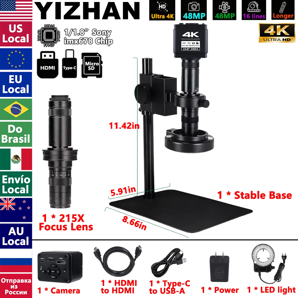 Nice Power 4K UHD Industrial Digital Microscope Camera for Soldering