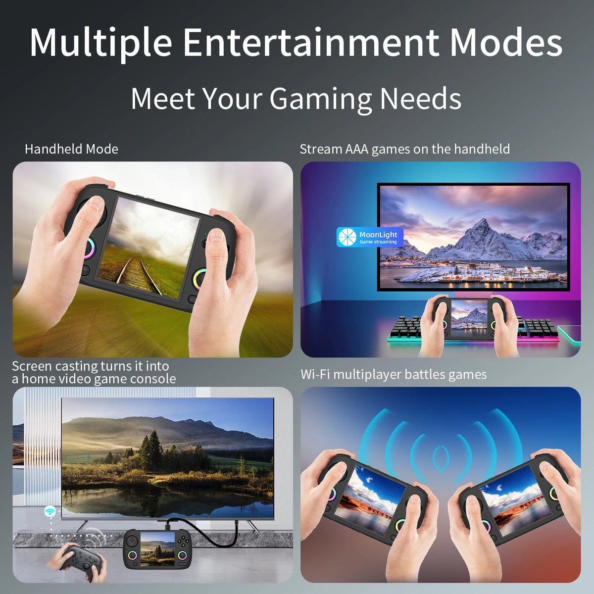 Anbernic RG CubeXX Retro Handheld Game Console 3.95" IPS Linux 3800mAh RGB Light Joystick Gaming Player WiFi Bluetooth HD-TV Out