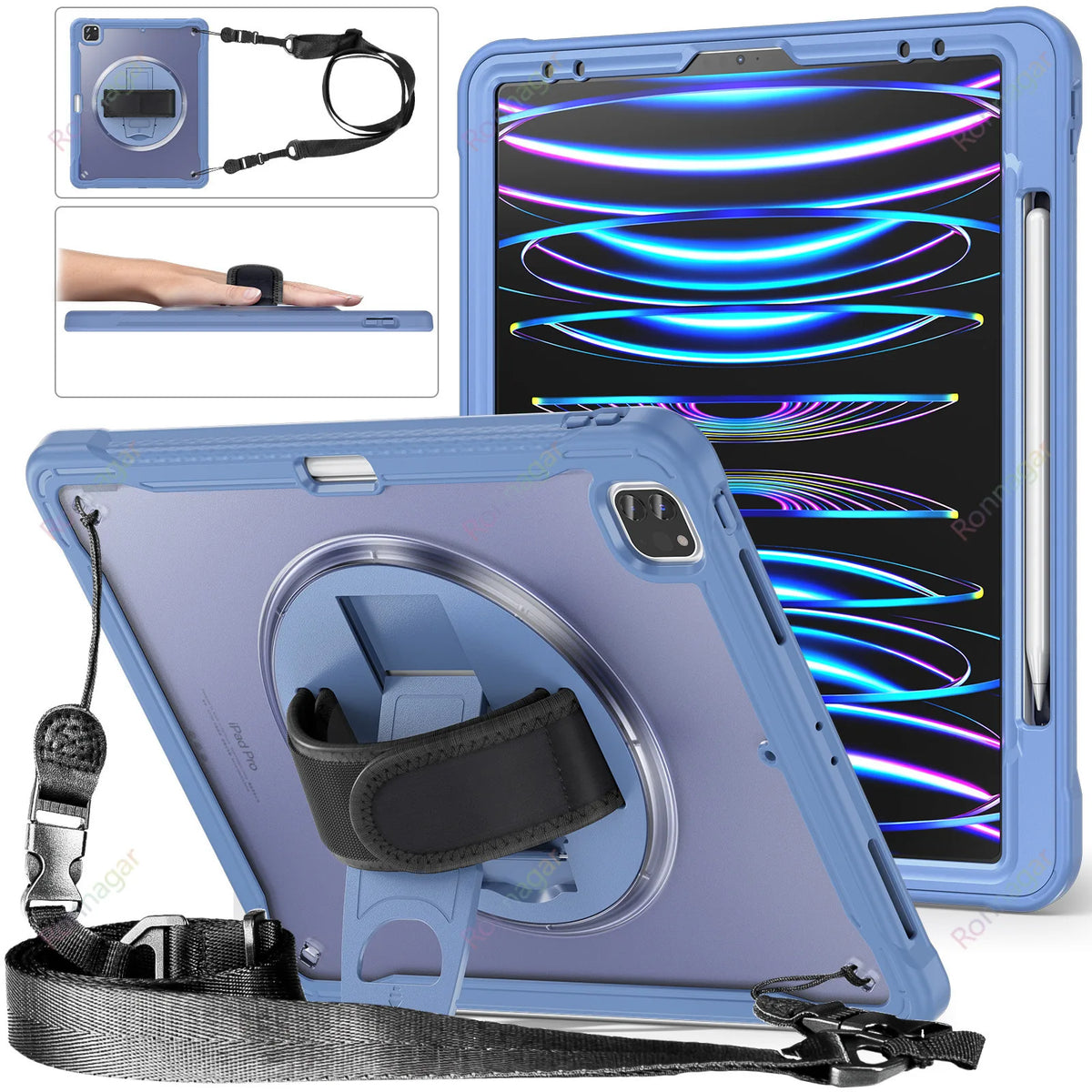 YANFU Heavy Duty Shockproof Rotating Protective Case For iPad