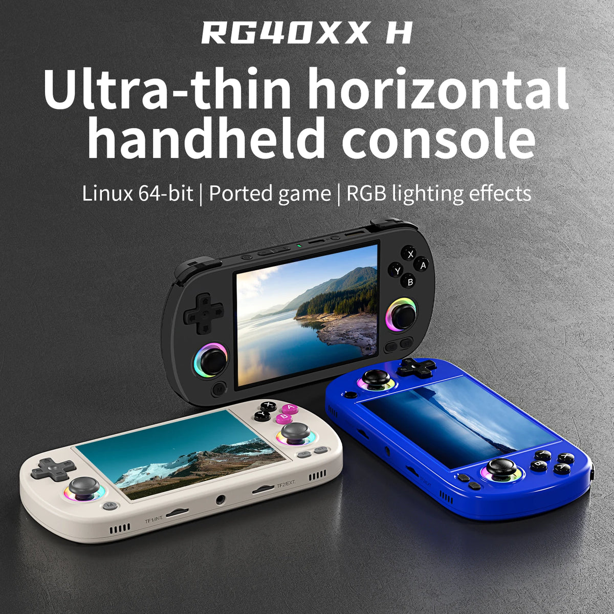 Anbernic RG40XX H Retro Handheld Game Console 4.0'' IPS Screen Linux 64-bit RGB Joystick RG40XXH Portable Gaming Player Streaming HDMI connection to TV