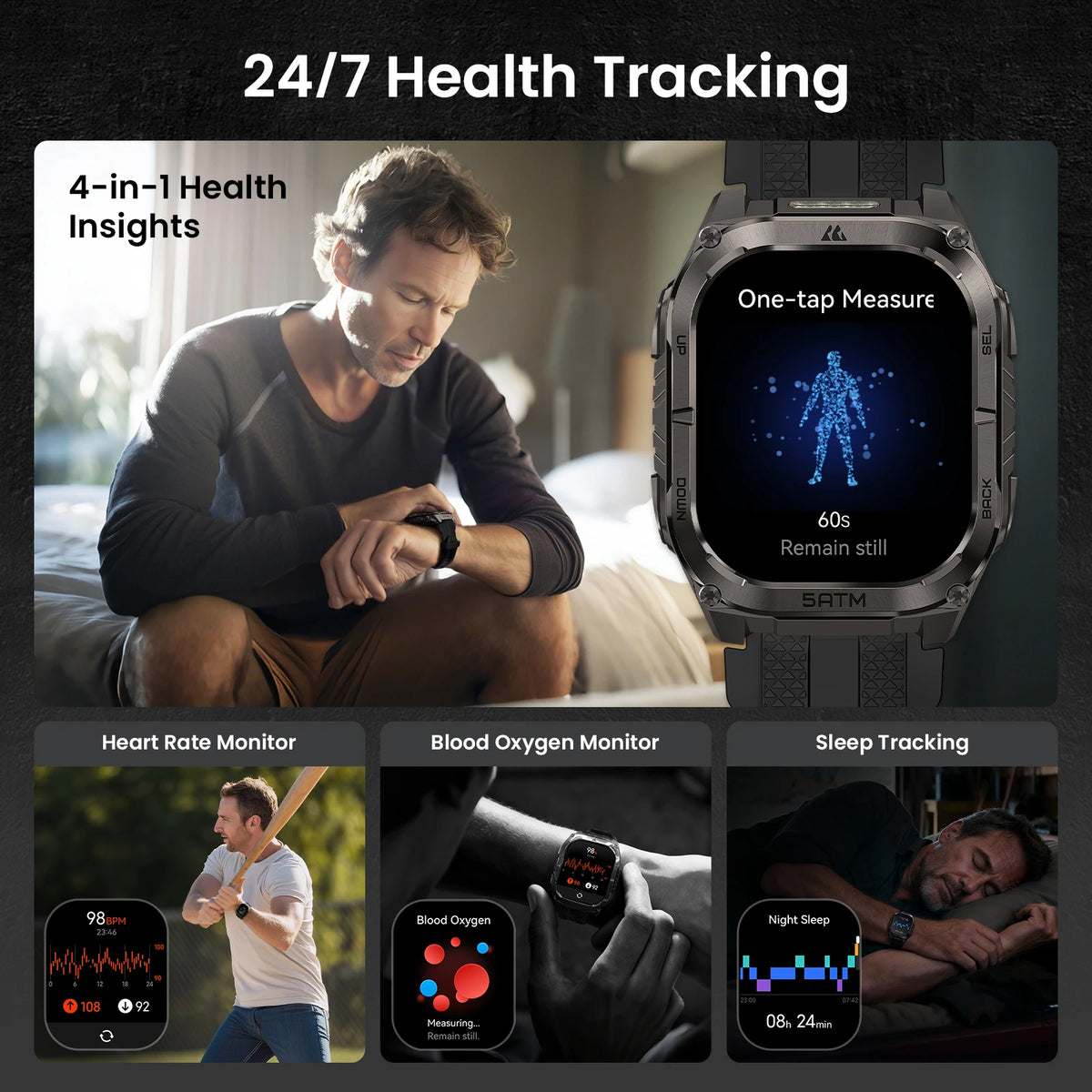 KOSPET TANK M4C GPS Smartwatch Featuring Rugged Design And Health Tracking