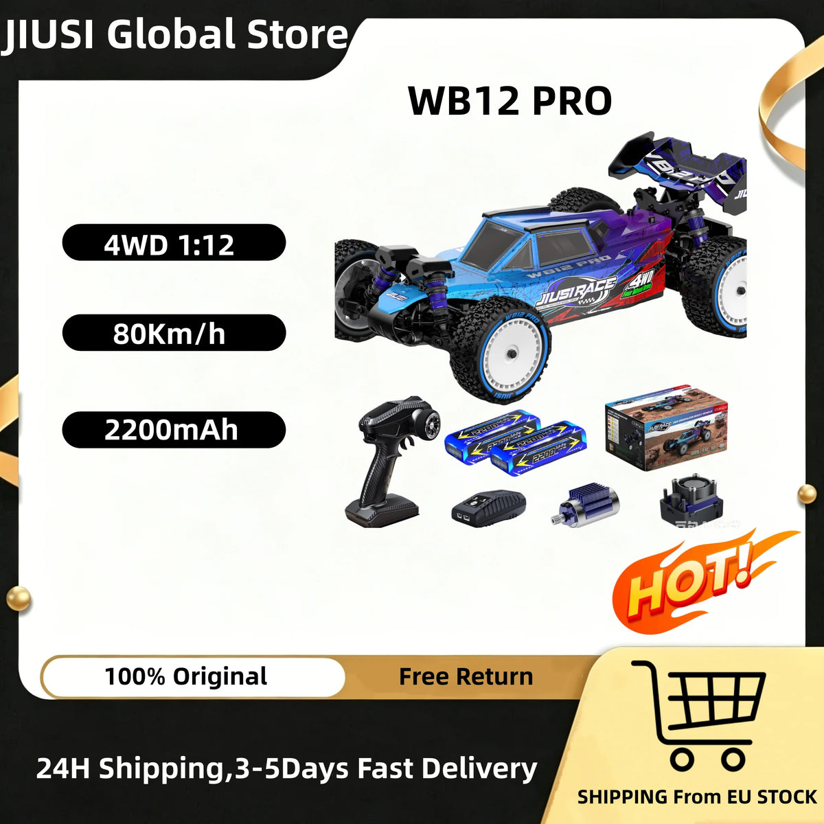 Jiusi Wb12 Pro 4WD Off Road Brushless Remote RC Truck