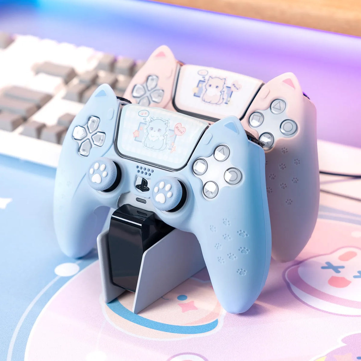 GeekShare PS5 Controller Case Set With Silicone Thumb Grip Caps