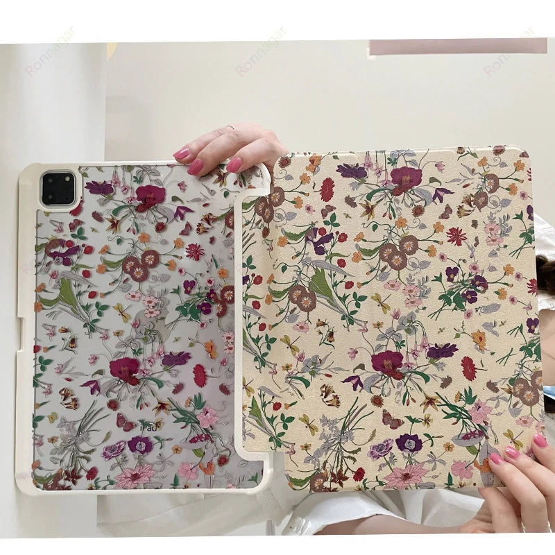 Floral Protective iPad Case for A16 Air and Pro Models