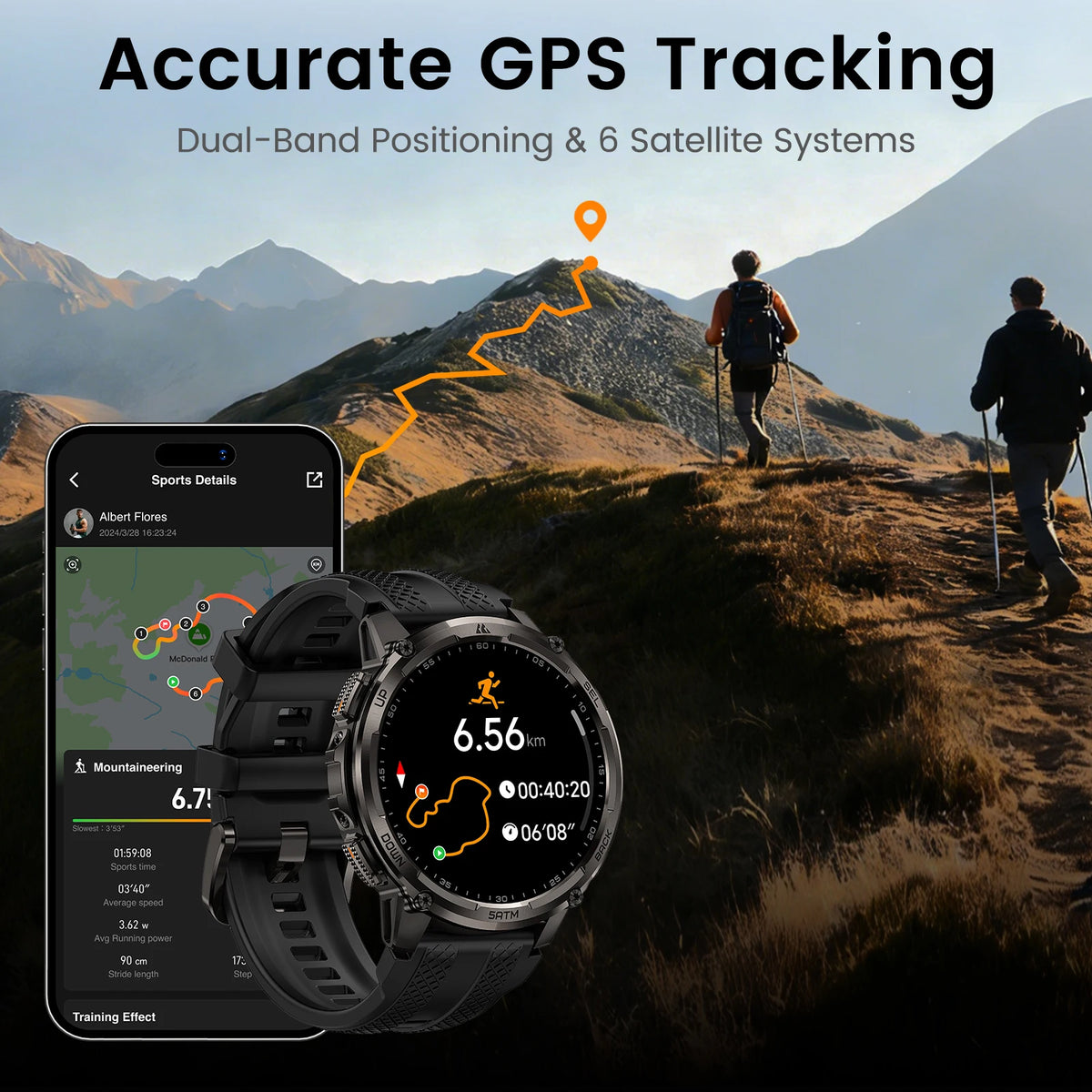 Kospe Tank T4C Outdoor Smartwatch With Dual Band GPS Tracker
