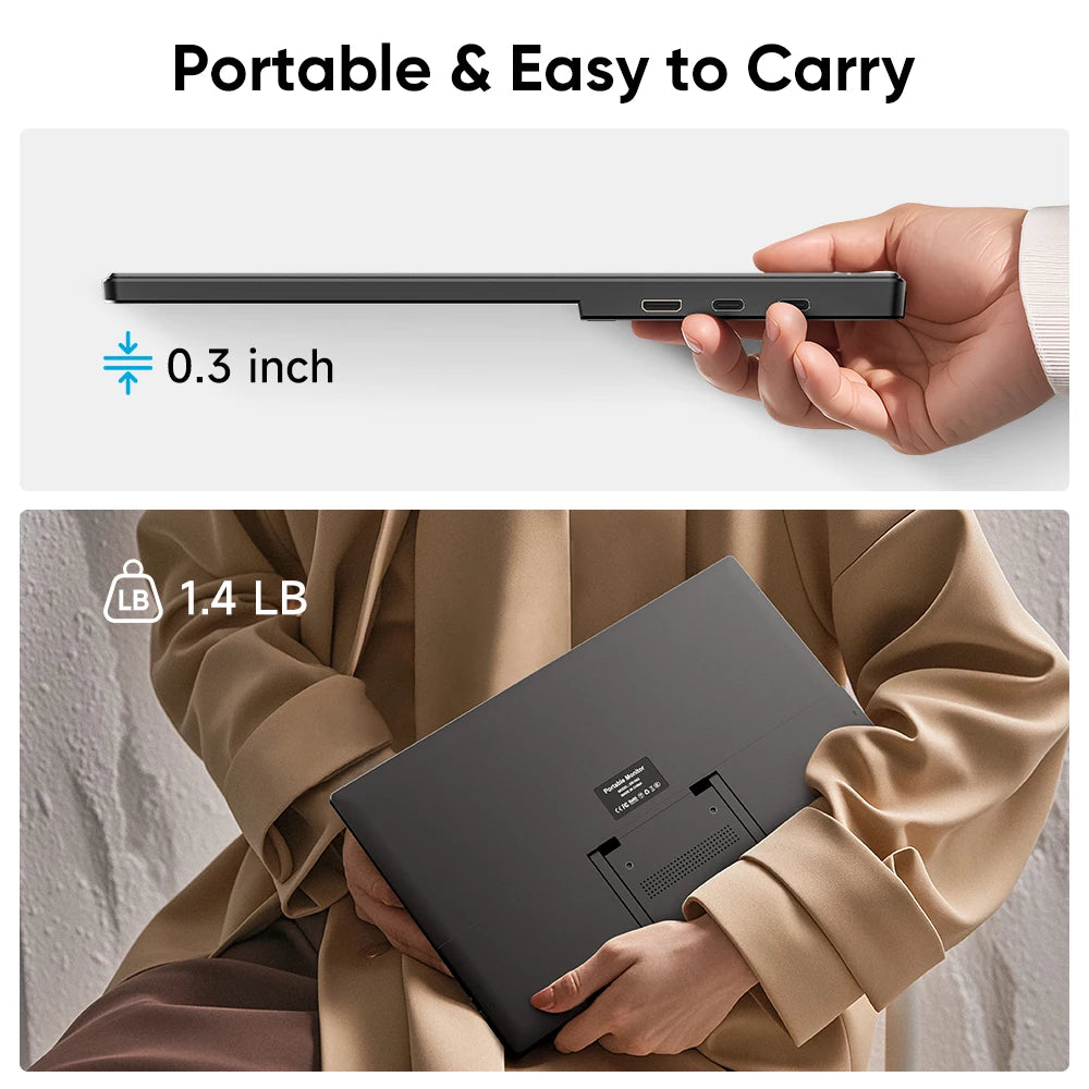 Dopesplay 15.6 inch Portable Travel monitors For Laptops FHD IPS 1080P External Screen Extender for MAC Phone Games PC Extension