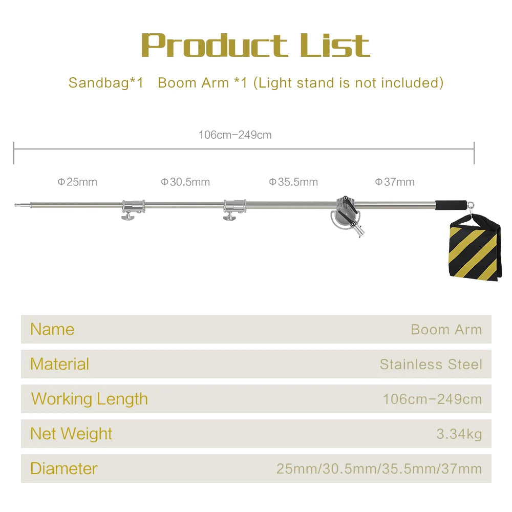 SH Professional Stainless Steel Photography Lighting Tripod Stand