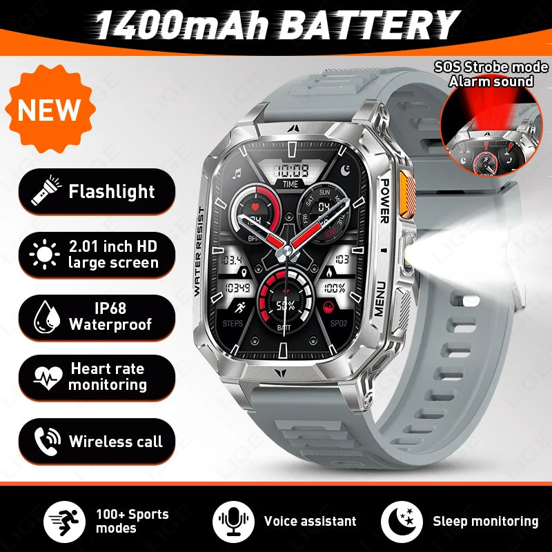 LIGE Men Smartwatch Featuring HD Screen Bluetooth Health And Activity