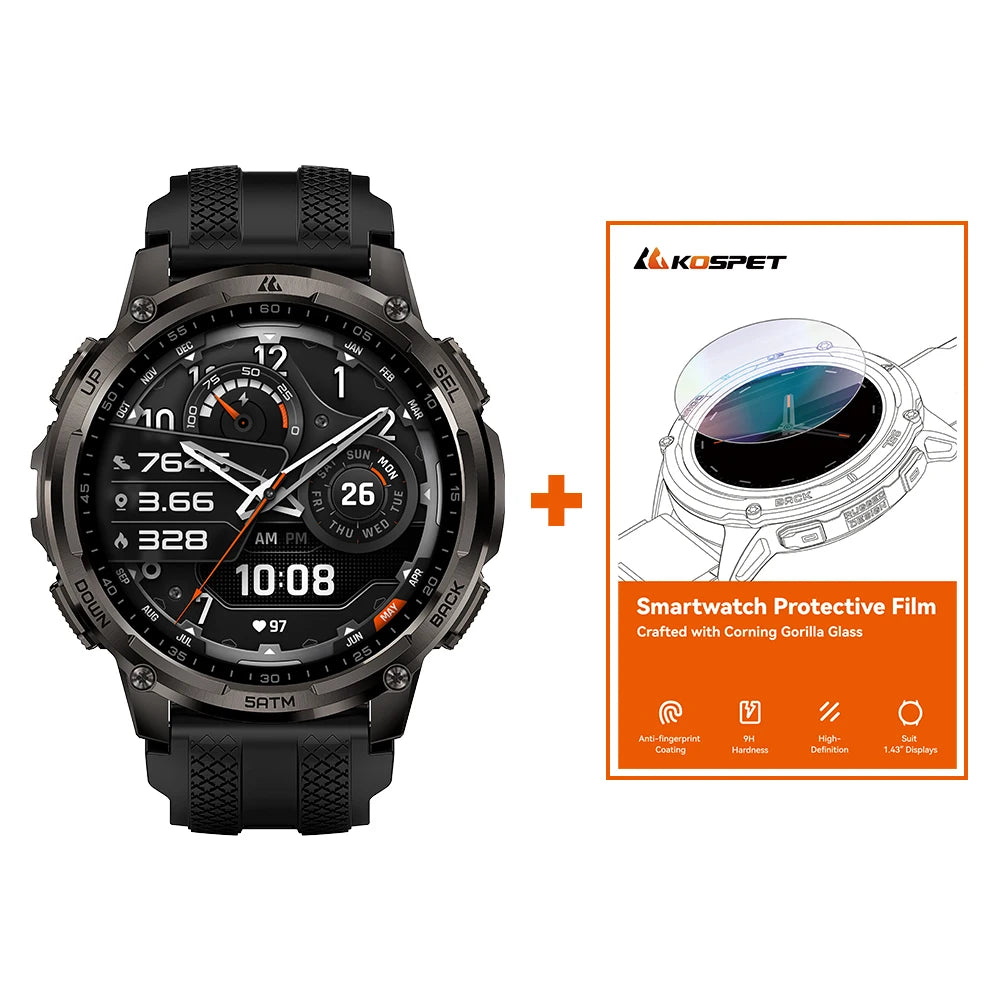 Kospe Tank T4C Outdoor Smartwatch With Dual Band GPS Tracker