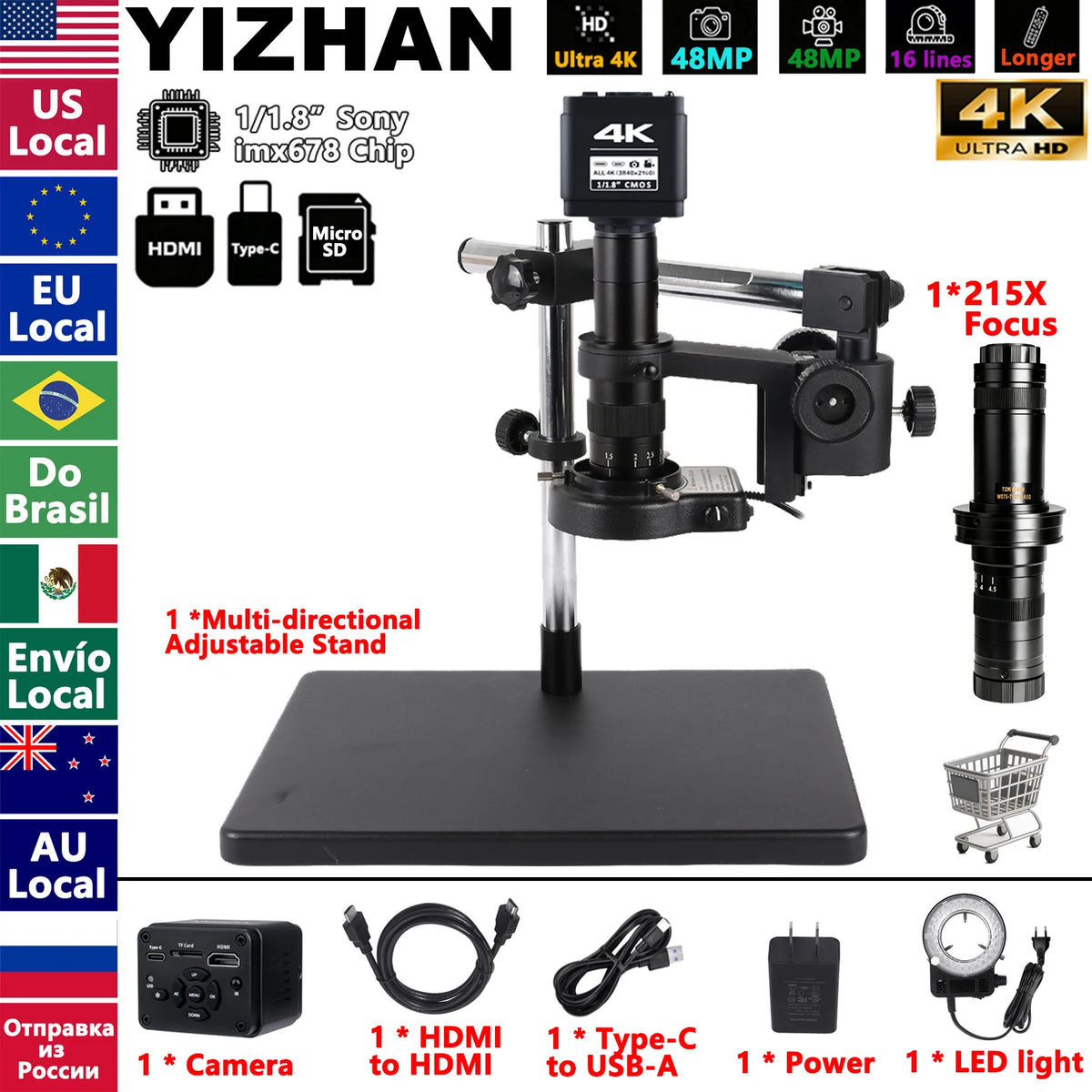 Nice Power 4K UHD Industrial Digital Microscope Camera for Soldering