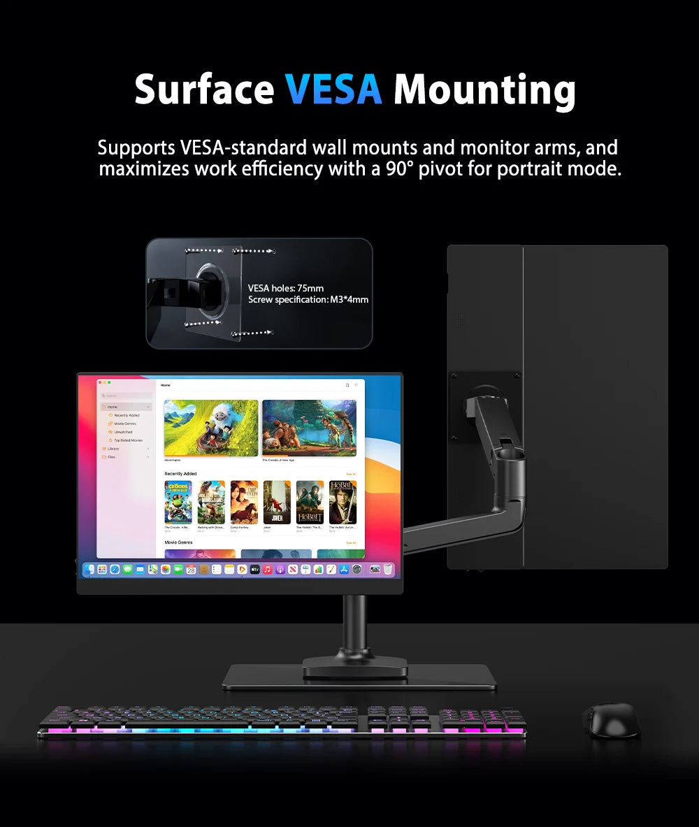UPerfect Portable Monitor With 2K Resolution And 120Hz Refresh Rate