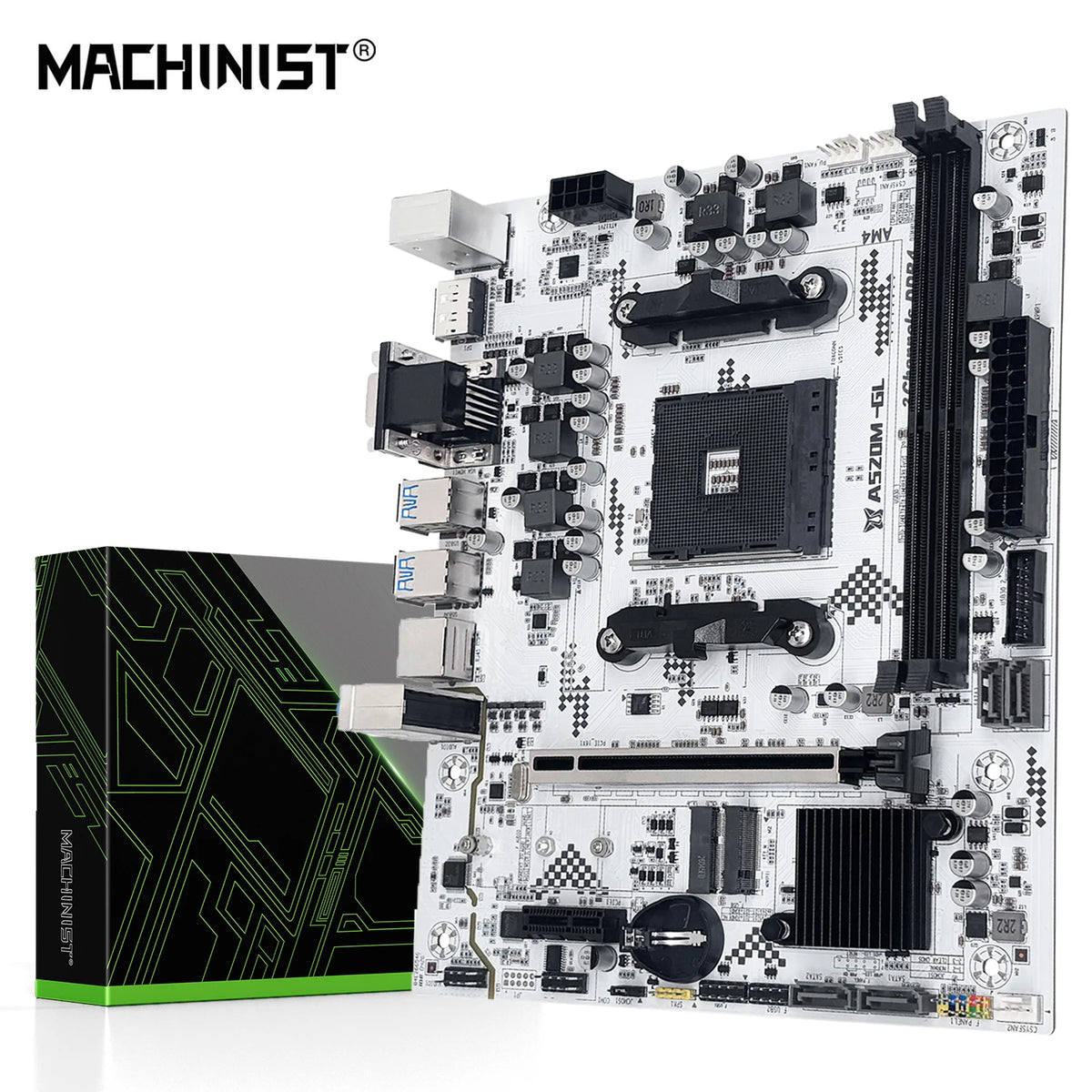New MACHINIST A520M-GL AM4 Motherboard Micro ATX AMD A520 DDR4 M.2 USB3.2 STAT 3.0 SSD/64G Support R3-R5 Desktop CPU Socket