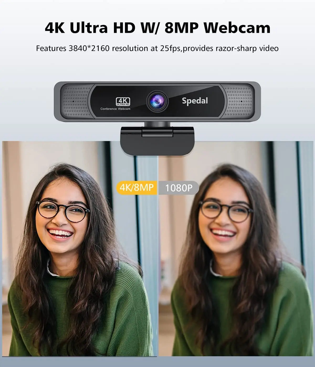 HD 4K 30Fps 120 Wide Angle Webcam Wtih Microphone Remote Control Streaming PC Conferencin Windows Mac Linux