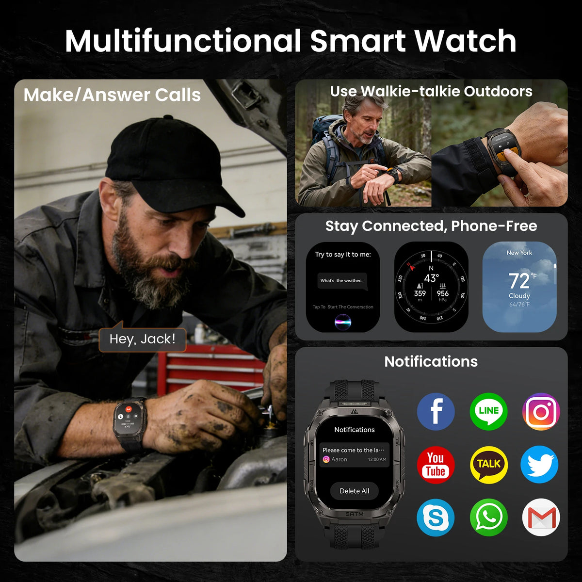 KOSPET TANK M4C GPS Smartwatch Featuring Rugged Design And Health Tracking