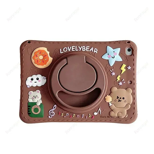YANFU Cute Rainbow Bear Shockproof Protective Case For Apple iPad