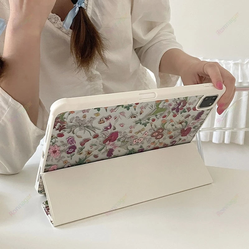 Floral Protective iPad Case for A16 Air and Pro Models