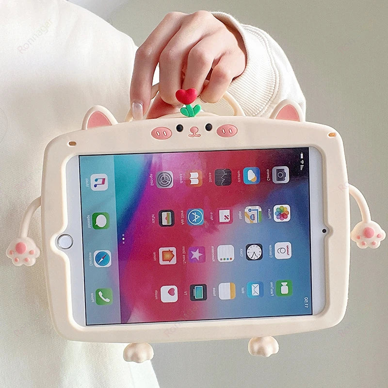 YANFU Cute Rainbow Bear Shockproof Protective Case For Apple iPad