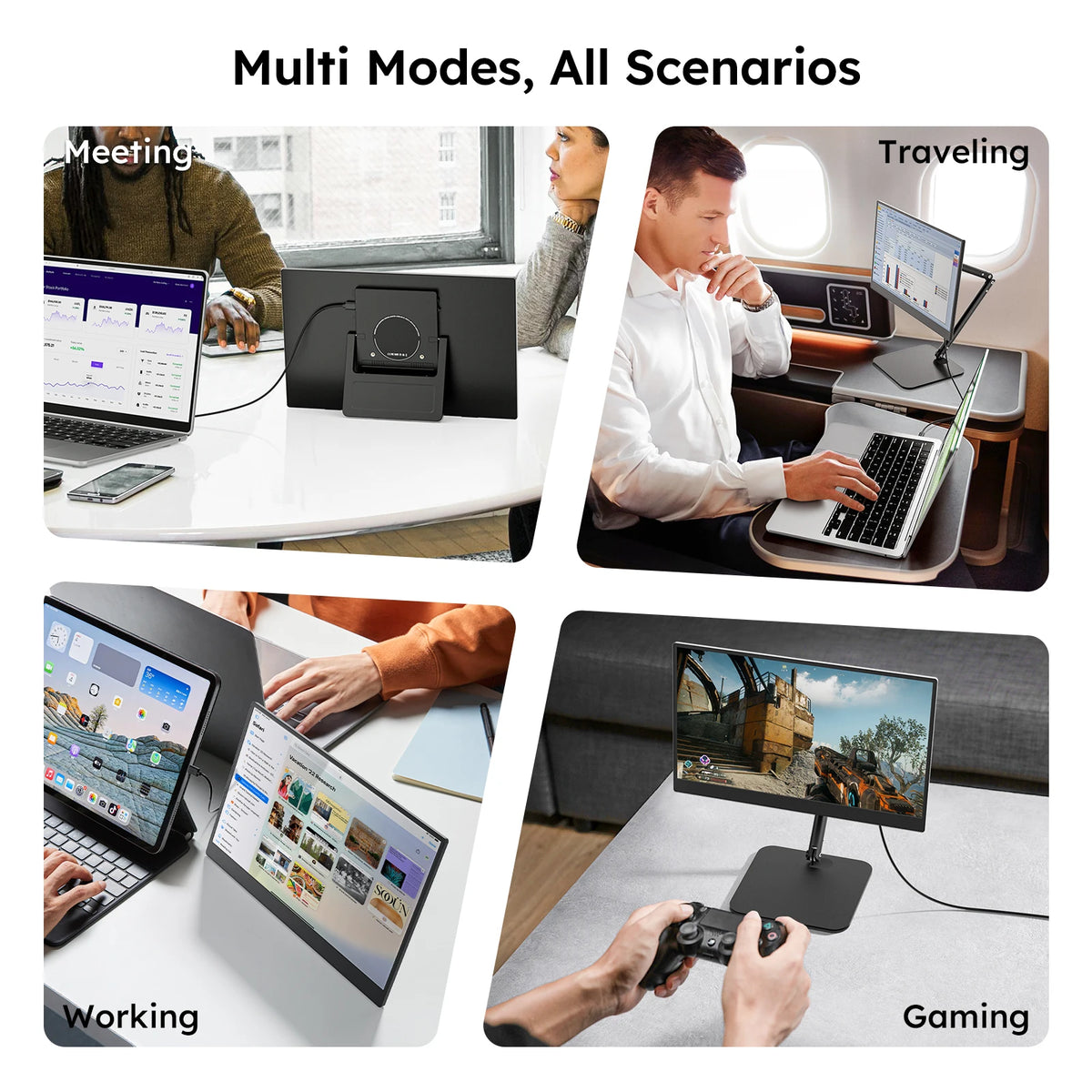 Dopesplay Portable FHD IPS Monitor With Foldable Stand For Laptop