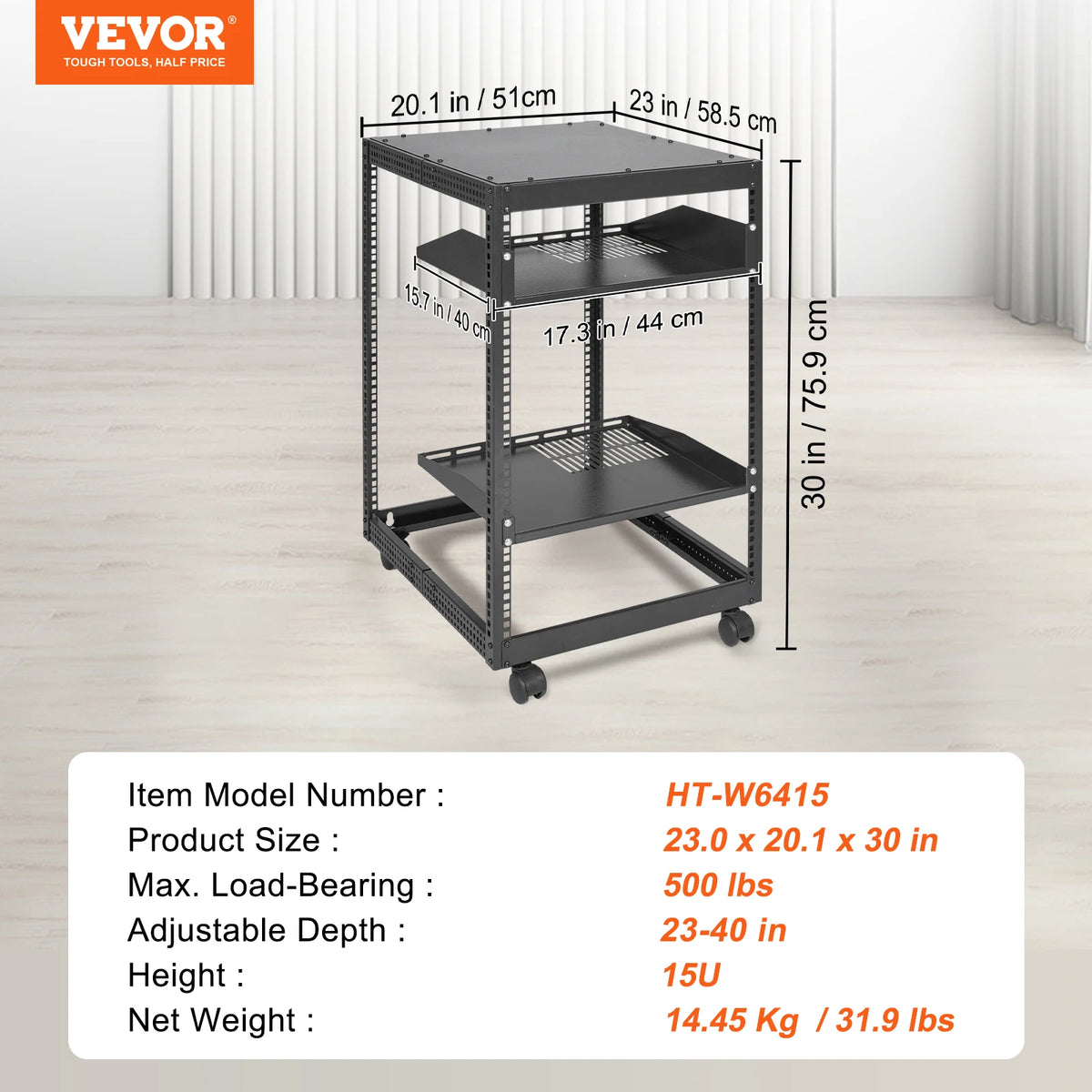 Adjustable Depth Open Frame Server Rack For Data Center Use