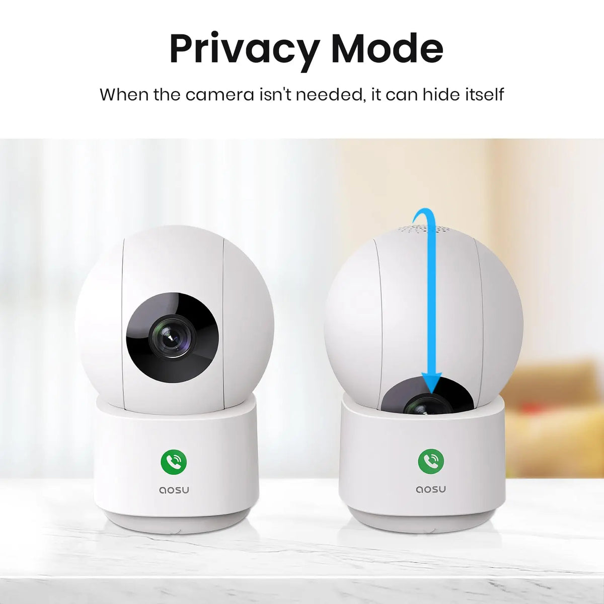 AOSU 3MP Indoor Baby Monitor Security Camera With Night Vision