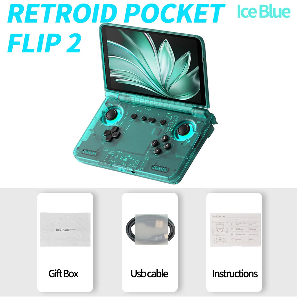 2025 Retroid Pocket Flip2 Retro Handheld Game Console Android13 5.5 Inch AMOLED Touch Screen Video Player Wifi Bluetooth PSP PS2