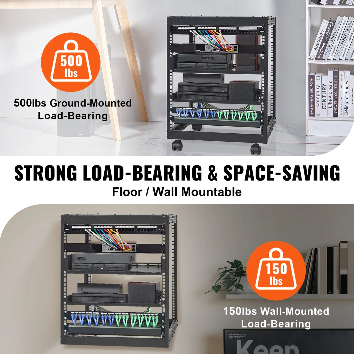 Adjustable Depth Open Frame Server Rack For Data Center Use