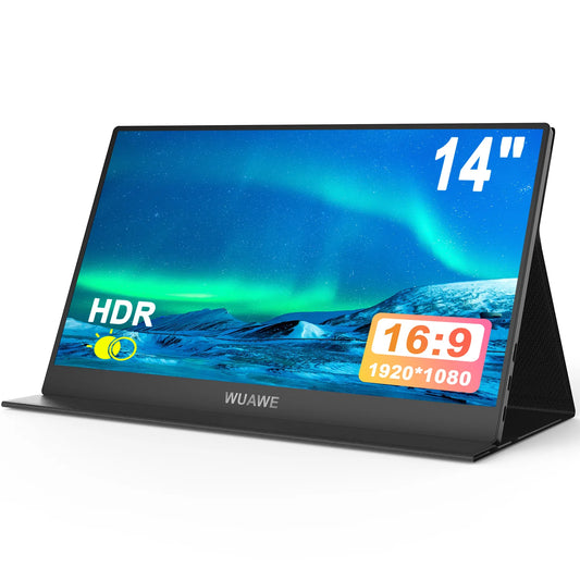 WUAWE Portable Monitor USB C HDMI Full HD With Speakers