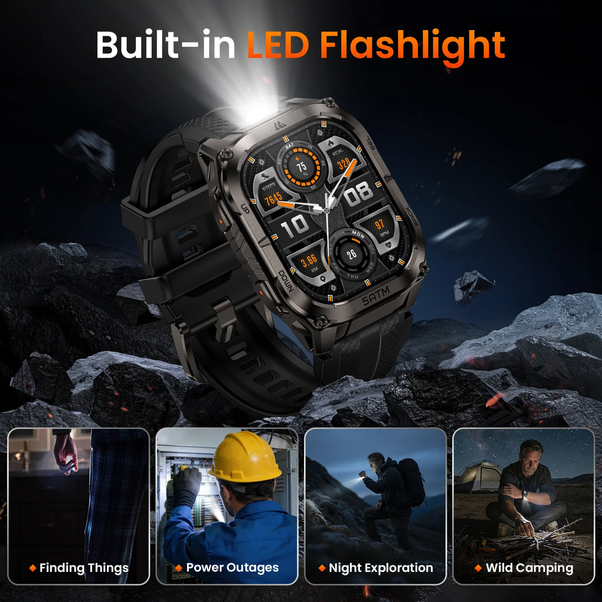 KOSPET TANK M4C GPS Smartwatch Featuring Rugged Design And Health Tracking