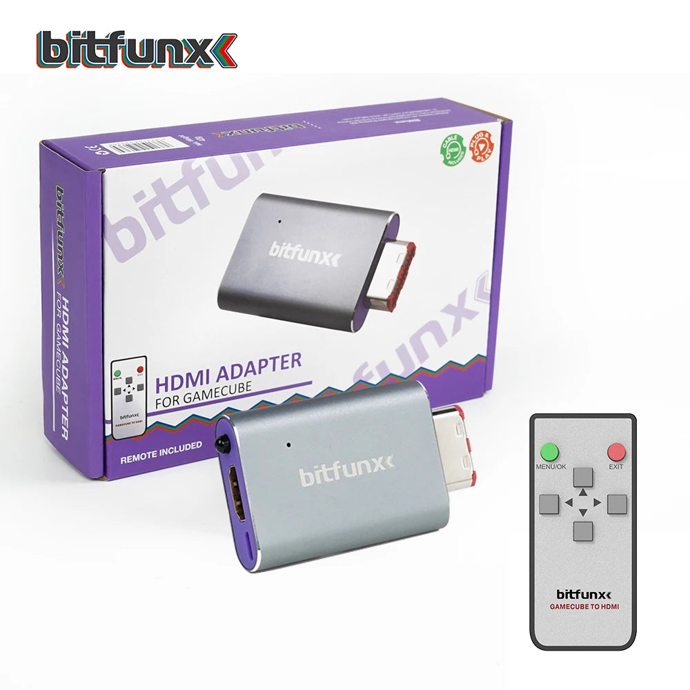 BitFunx NGC To Digital HDMI Converter Adapter Line Doubler and SD2SP2 MicroSD Card Reader Adapter For All Gamecube Game Consoles