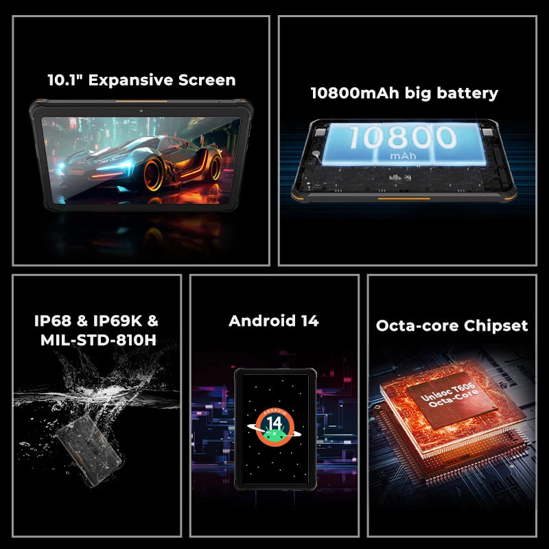 Hotwav R8 Rugged Android Tablet With Long Lasting Battery