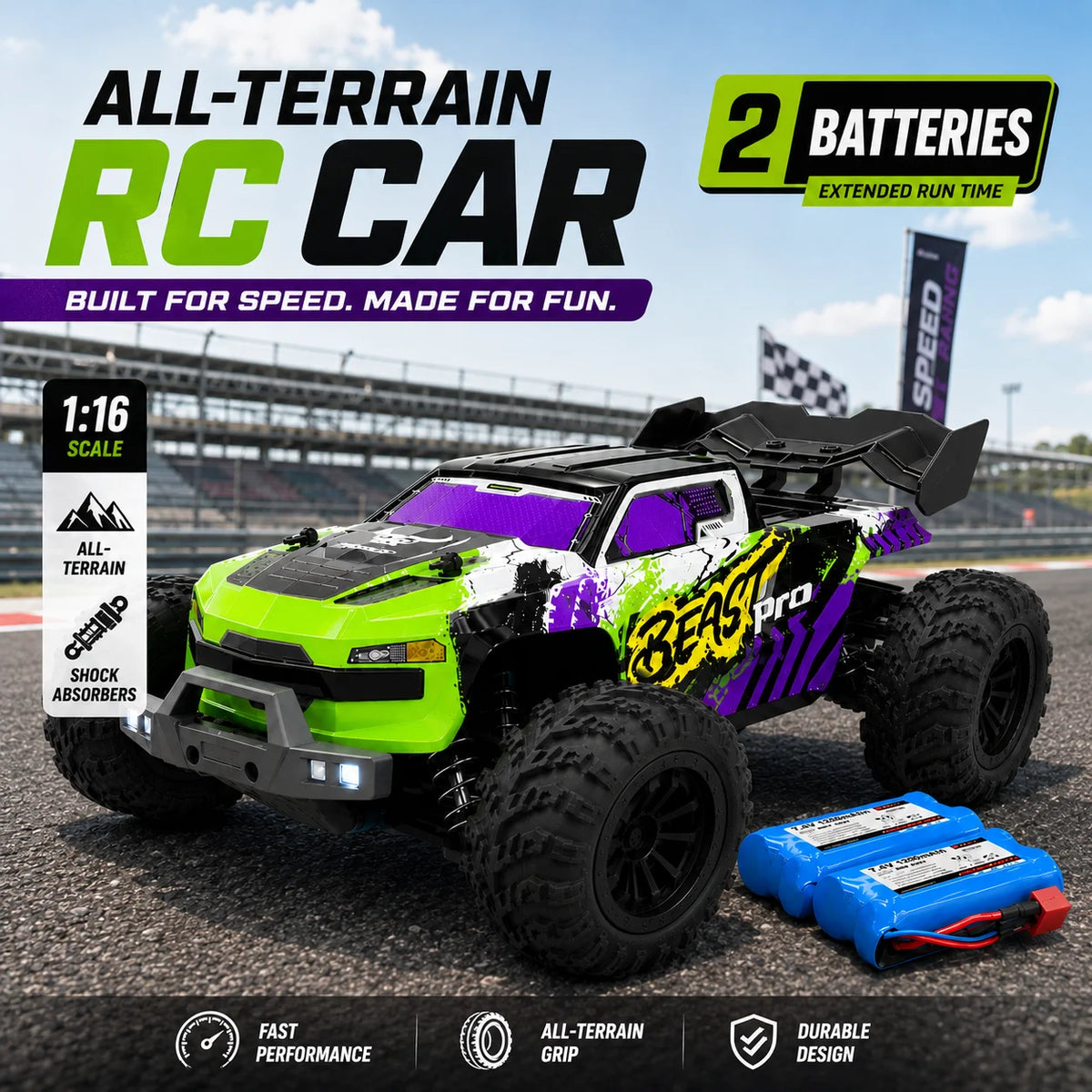Znlyrion Rc Buggy 4wd Offroad Remote Control Racing Truck