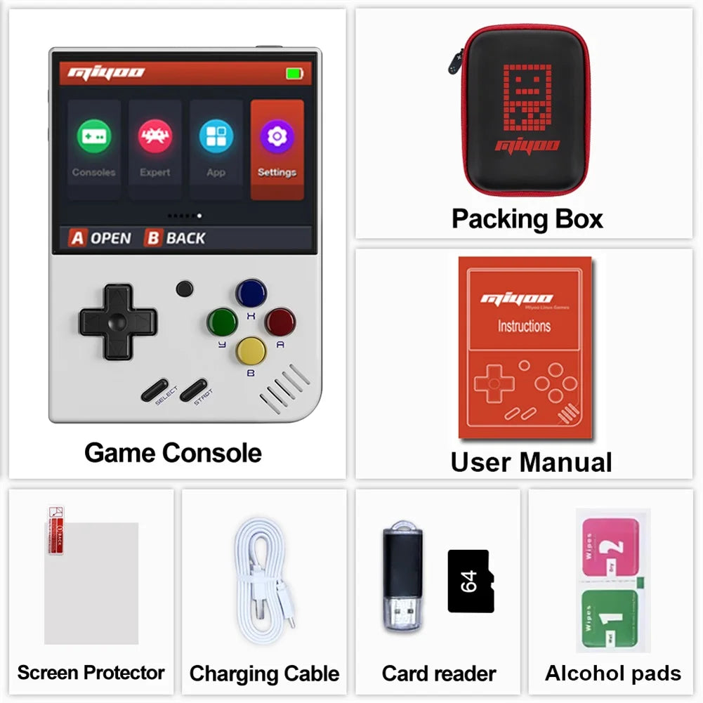 Miyoo Mini Plus Retro Handheld Game Console Classic Players Emulator IPS Screen with WiFi & RTC Portable Case  Mini+ Video Games Consoles Simulator Pocket Gift For Leisure Time