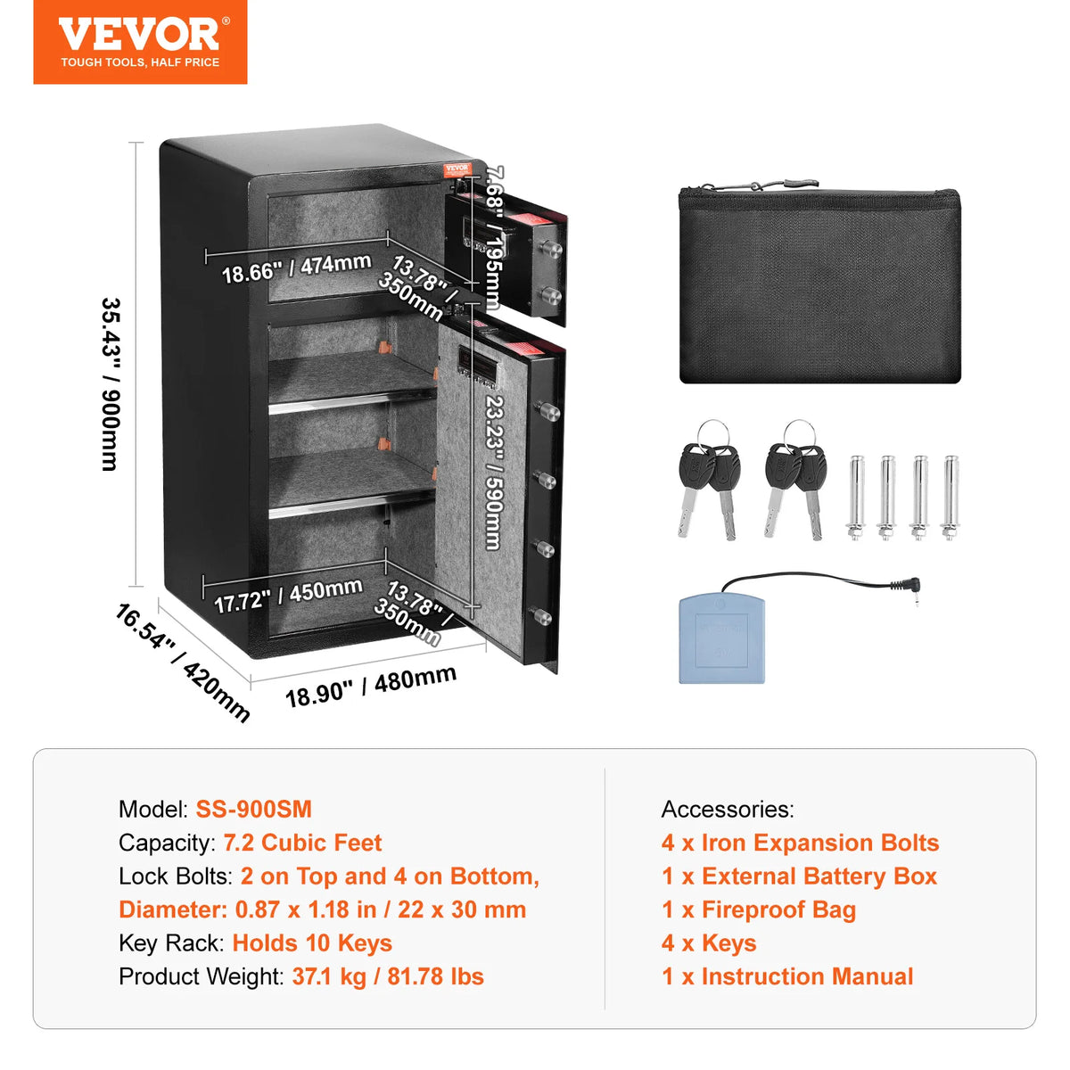 SucceBuy Electronic Fingerprint Safe Box With Keypad And Key