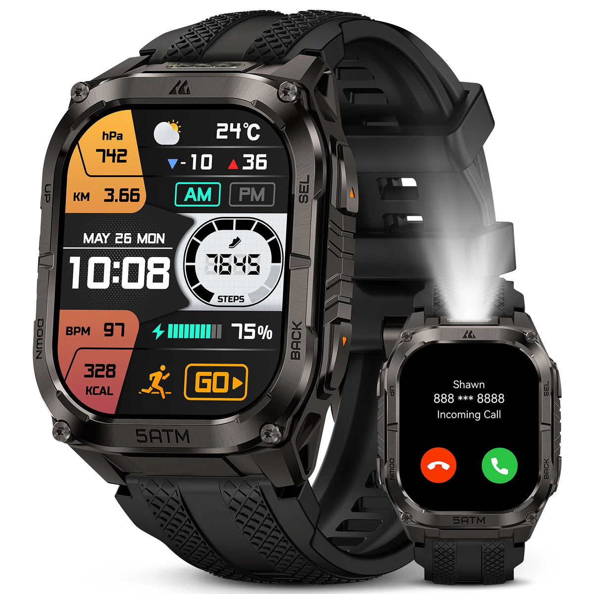 KOSPET TANK M4C GPS Smartwatch Featuring Rugged Design And Health Tracking