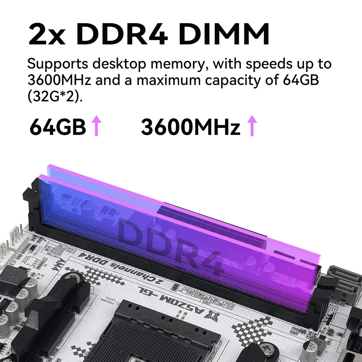 New MACHINIST A520M-GL AM4 Motherboard Micro ATX AMD A520 DDR4 M.2 USB3.2 STAT 3.0 SSD/64G Support R3-R5 Desktop CPU Socket