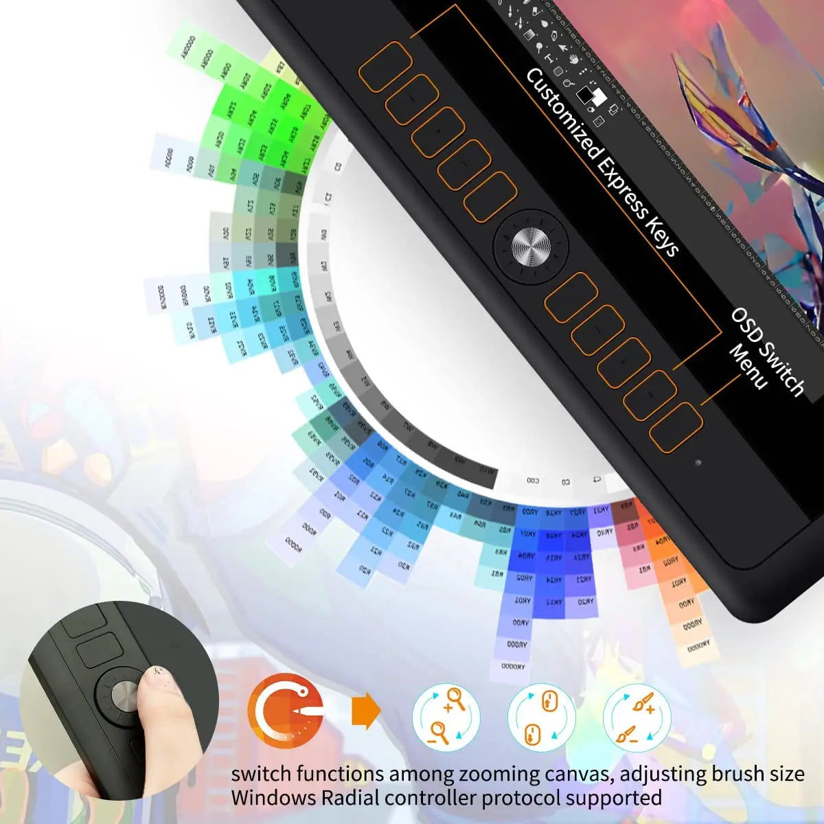 GAOMON PD156PRO Graphics Tablet Display for Drawing 15.6” Full-Laminated IPS HD Screen with 8192 Levels Battery-Free Pen